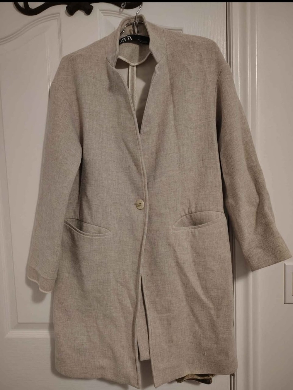 Zara Light Beige Long Trench Coat